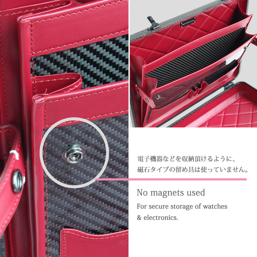 TecknoMonster / Techno Monster Attache Case Attache Case Medium Size Carbon Fiber Calf Leather Navy Light Blue tec00344 