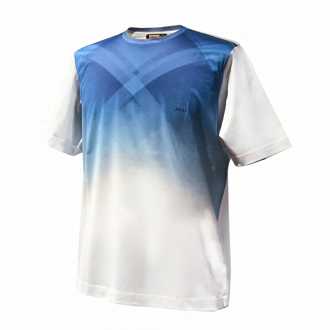 [ZILLI] T-shirt, cotton, printed design, white, spring/summer [zil02417]