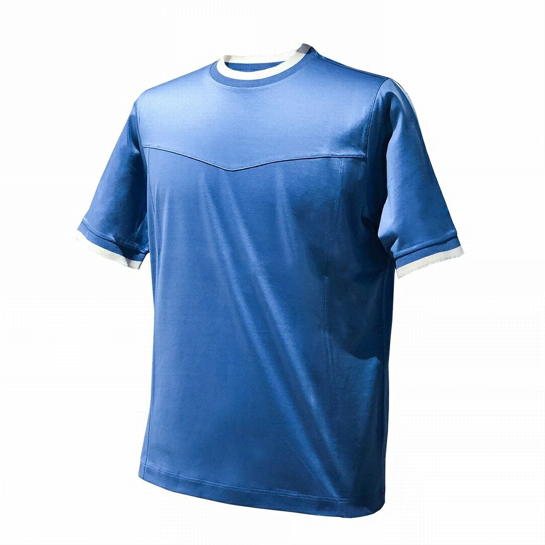 [ZILLI] T-shirt, cotton, printed design, white, spring/summer [zil02417]