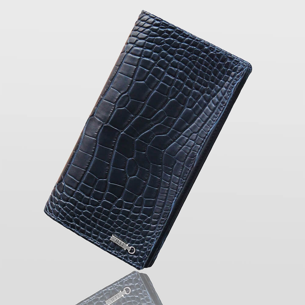 ジリZilliシルクネクタイ未使用新品ロゴプレートブルーベース波｜ネクタイ 