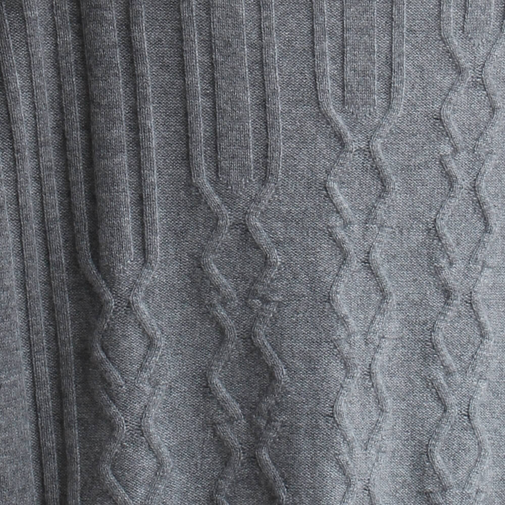 【ZILLI／ジリー】ハーフジップ ウールカシミヤ ニットセーター グレー zil02455