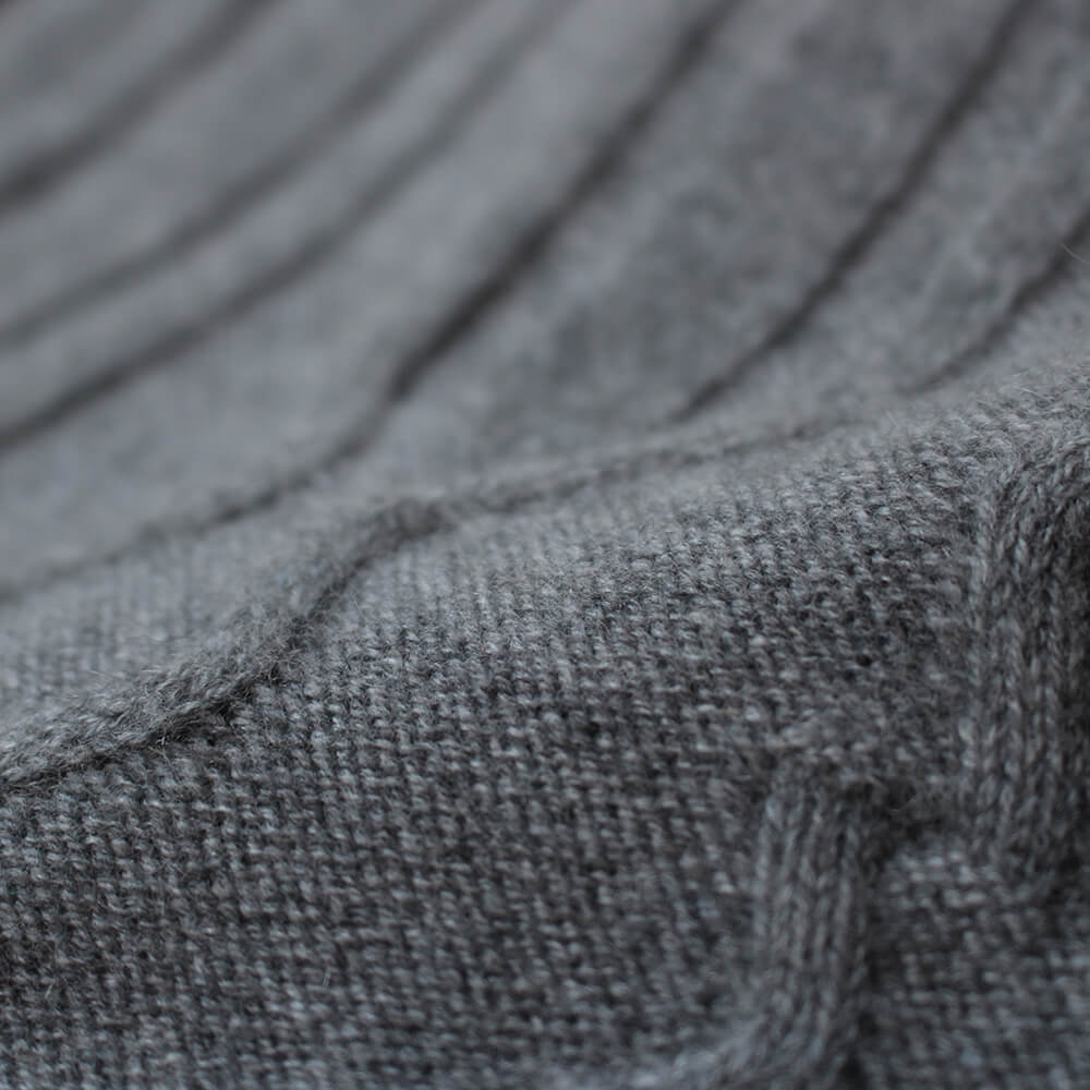 【ZILLI／ジリー】ハーフジップ ウールカシミヤ ニットセーター グレー zil02455