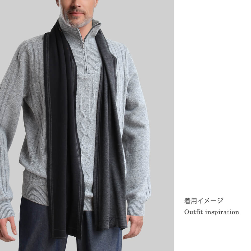 (全2色)【ZILLI／ジリー】カシミヤシルクジャージーニットマフラー