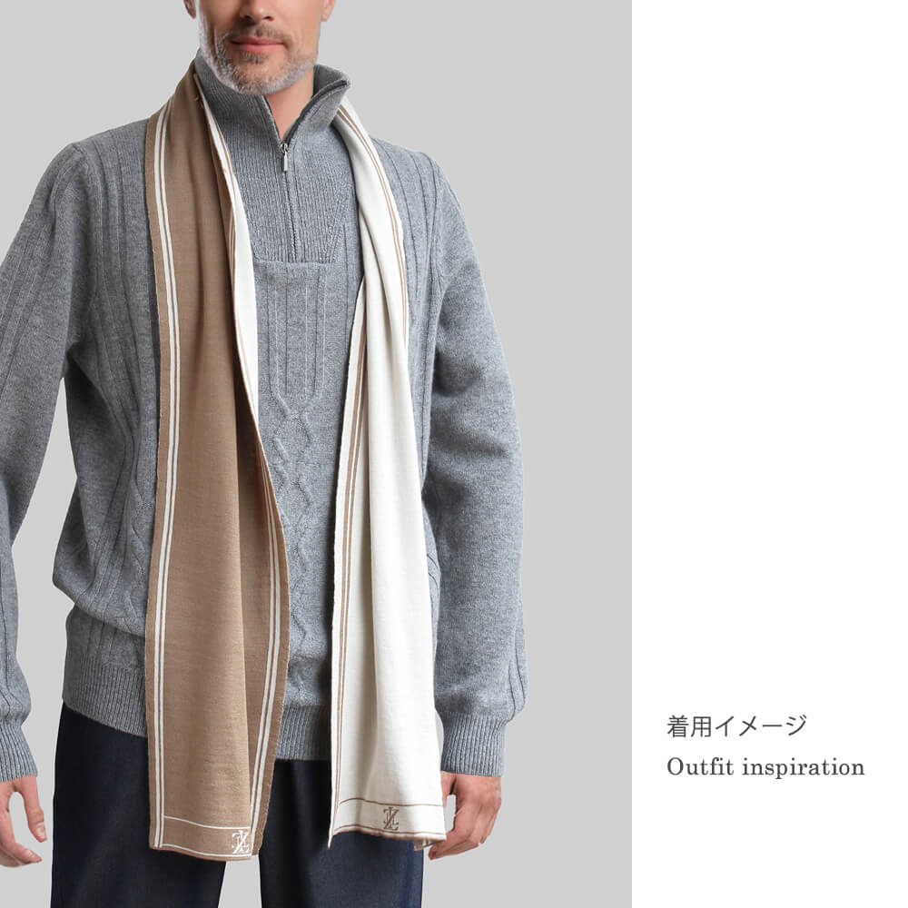 (全2色)【ZILLI／ジリー】カシミヤシルクジャージーニットマフラー