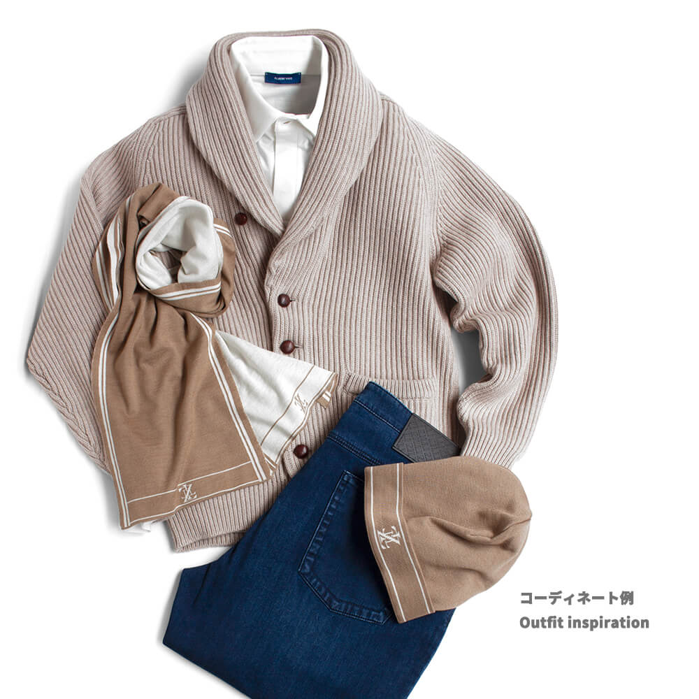 (全2色)【ZILLI／ジリー】カシミヤシルクジャージーニットマフラー