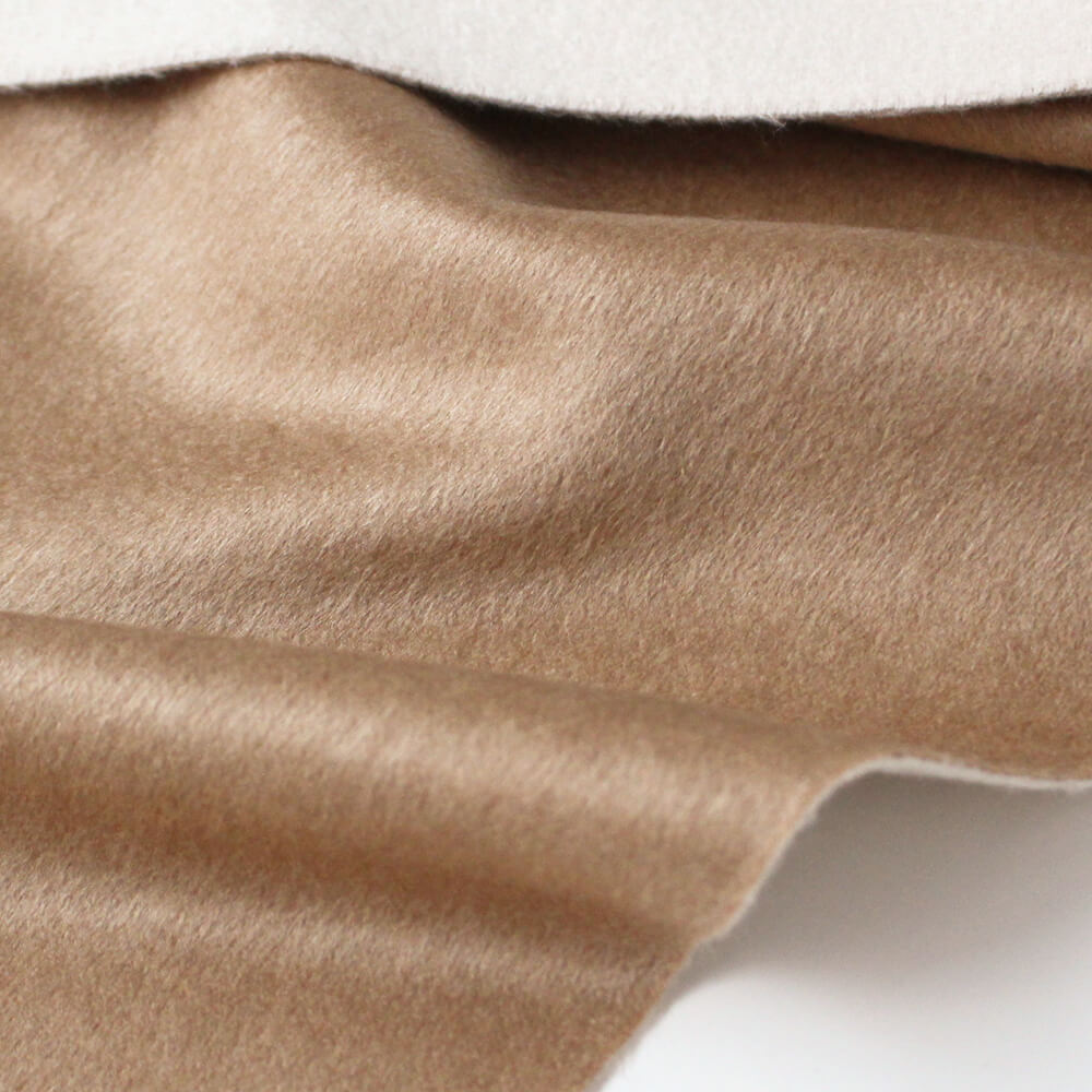 【ZILLI／ジリー】カシミヤシルクバイカラーマフラー キャメル アイボリー (zil02460)