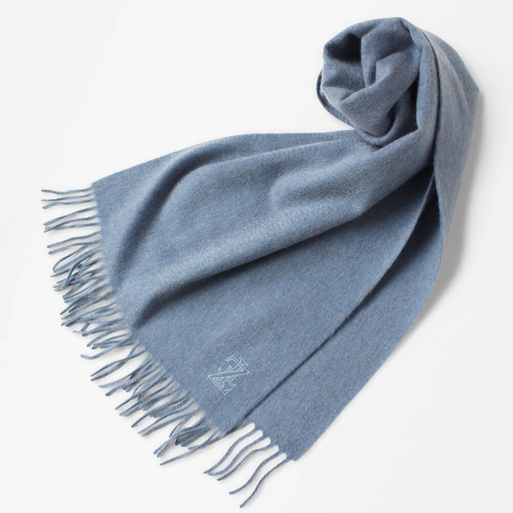 銀座HIKO別注【ZILLI／ジリー】カシミヤマフラー ブルー (zil02461)