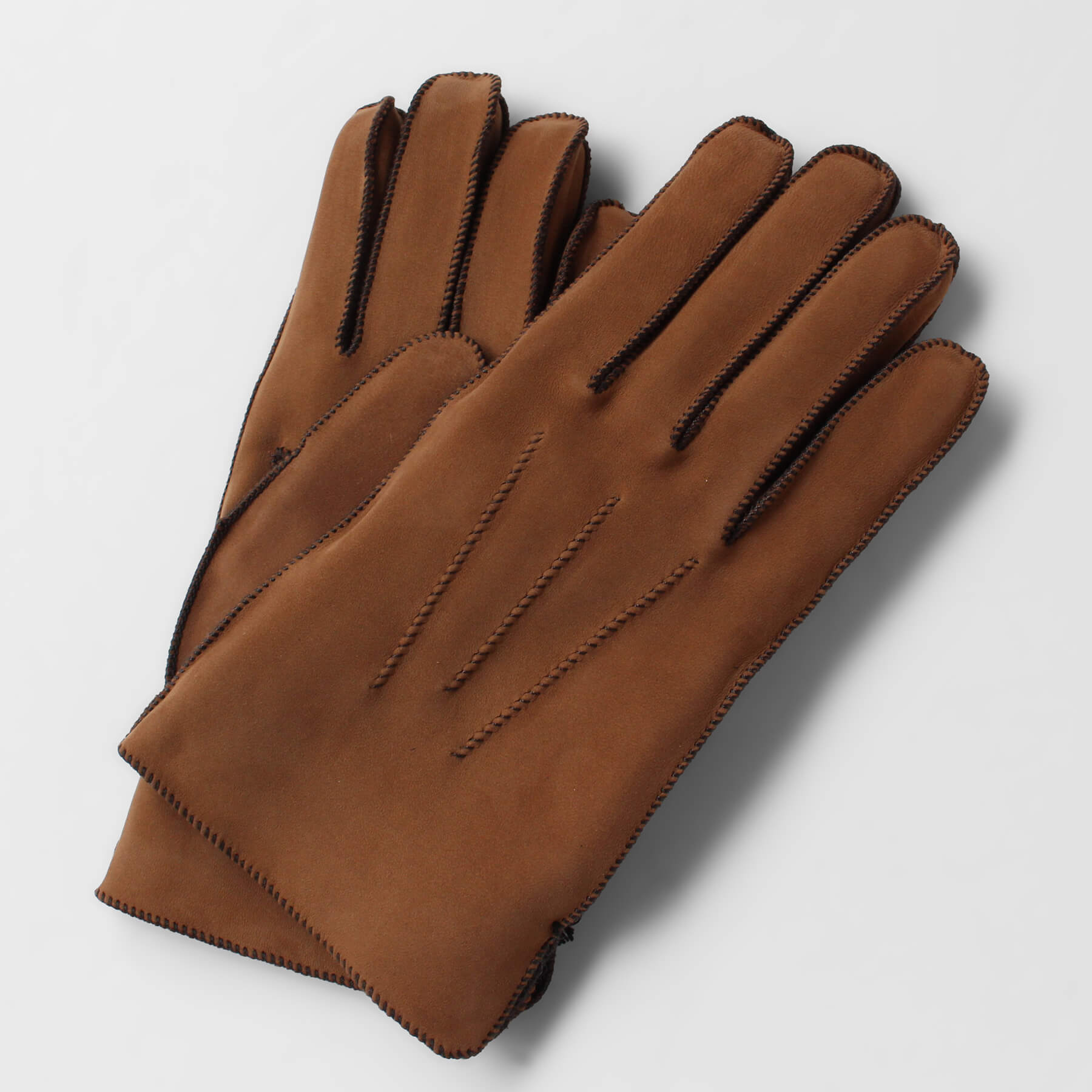 【ZILLI／ジリー】ラムスキンスエードグローブ ブラウン  (zil02462)