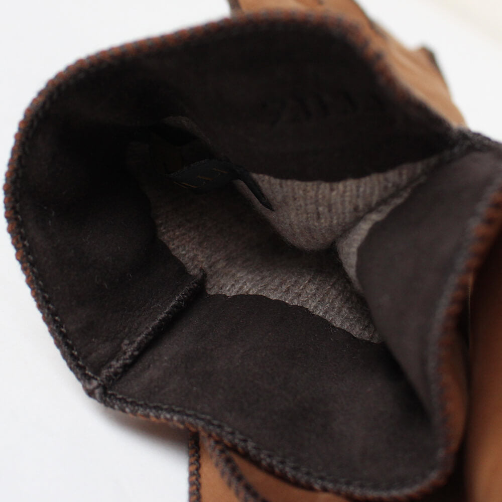 【ZILLI／ジリー】ラムスキンスエードグローブ ブラウン  (zil02462)