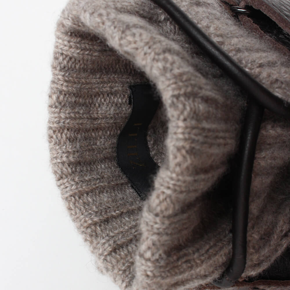 【ZILLI／ジリー】ニットディアスキングローブ モカブラウン  (zil02463)