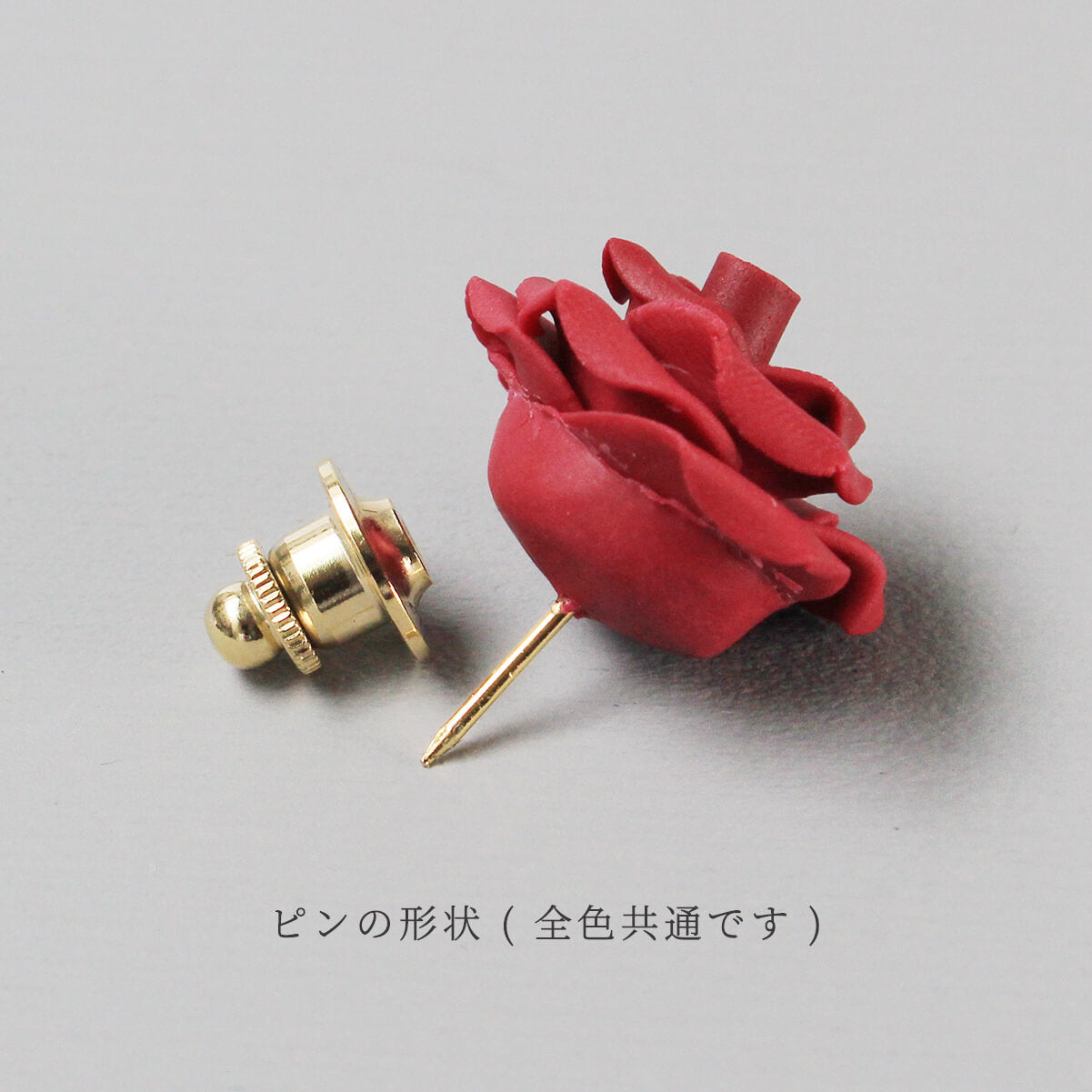 HIKO ORIGINAL／ヒコオリジナル ラペルピン ブートニエール バラ 薔薇 アッシュピンク hik00935