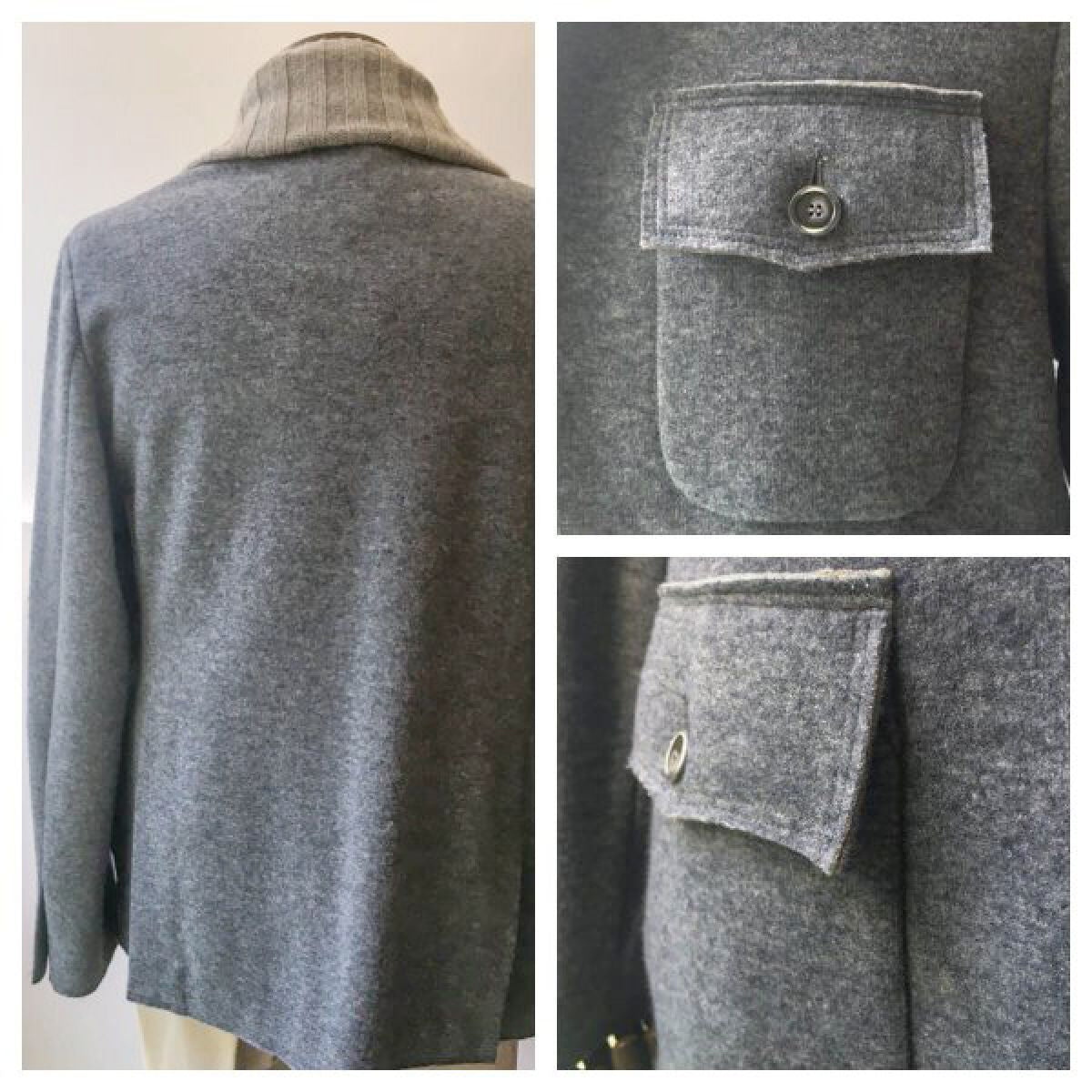 [FEDELI] Cashmere knit jacket, grey, fed00135