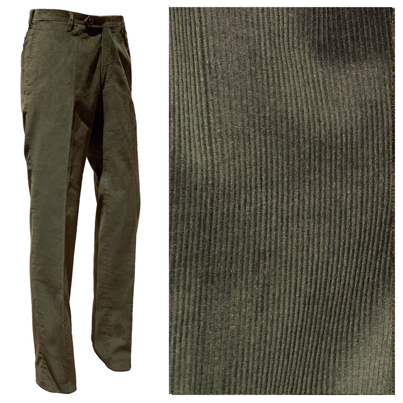 Rota Corduroy Pants Bottoms Fine Ribbed Corduroy Moss Green rot0021