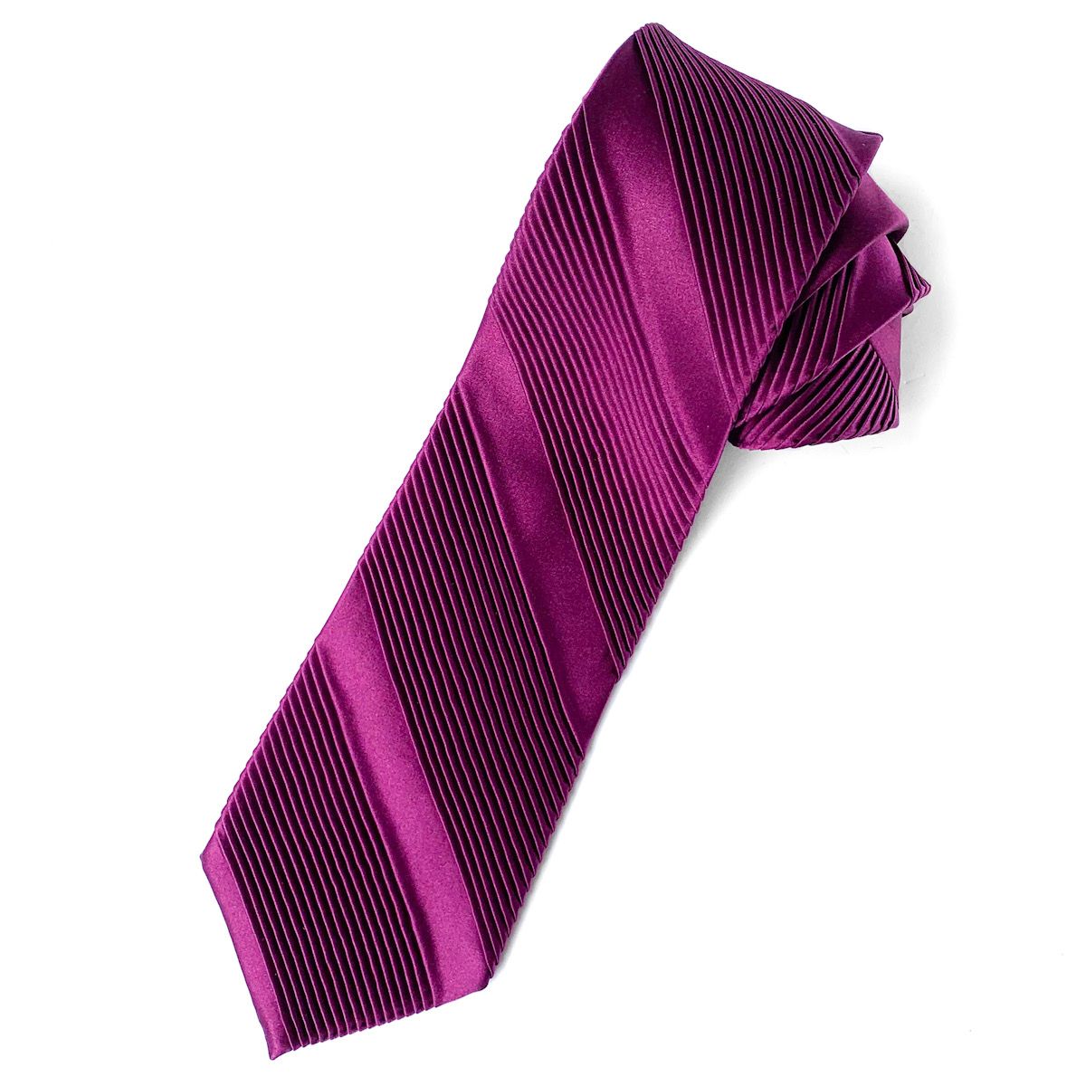 [STEFANO RICCI] Pleated tie, solid tie, plain, rose burgundy, ste00324 