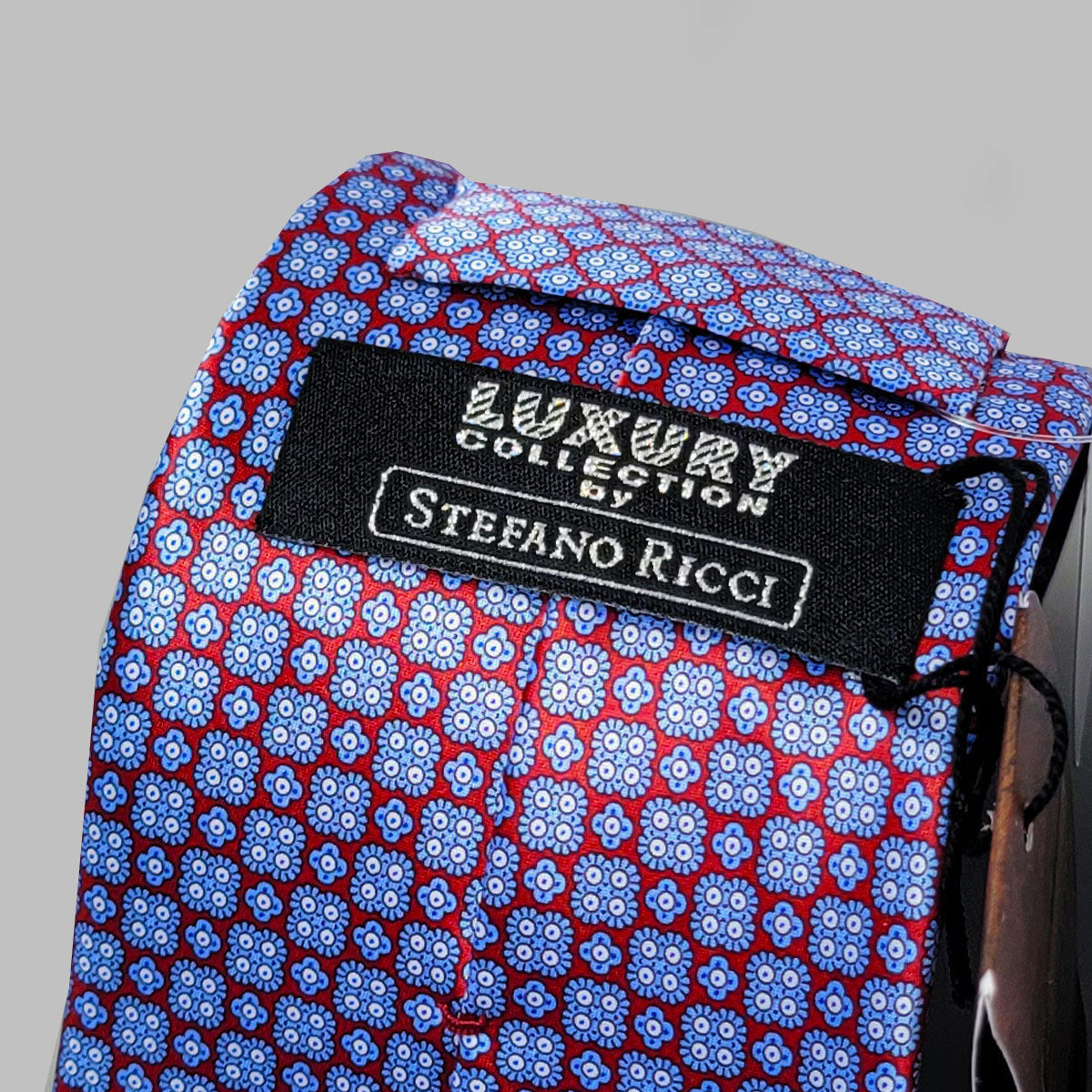 STEFANO RICCI／ステファノリッチ ネクタイ シルク パネルシリーズ ボルドー ブルー ste00634