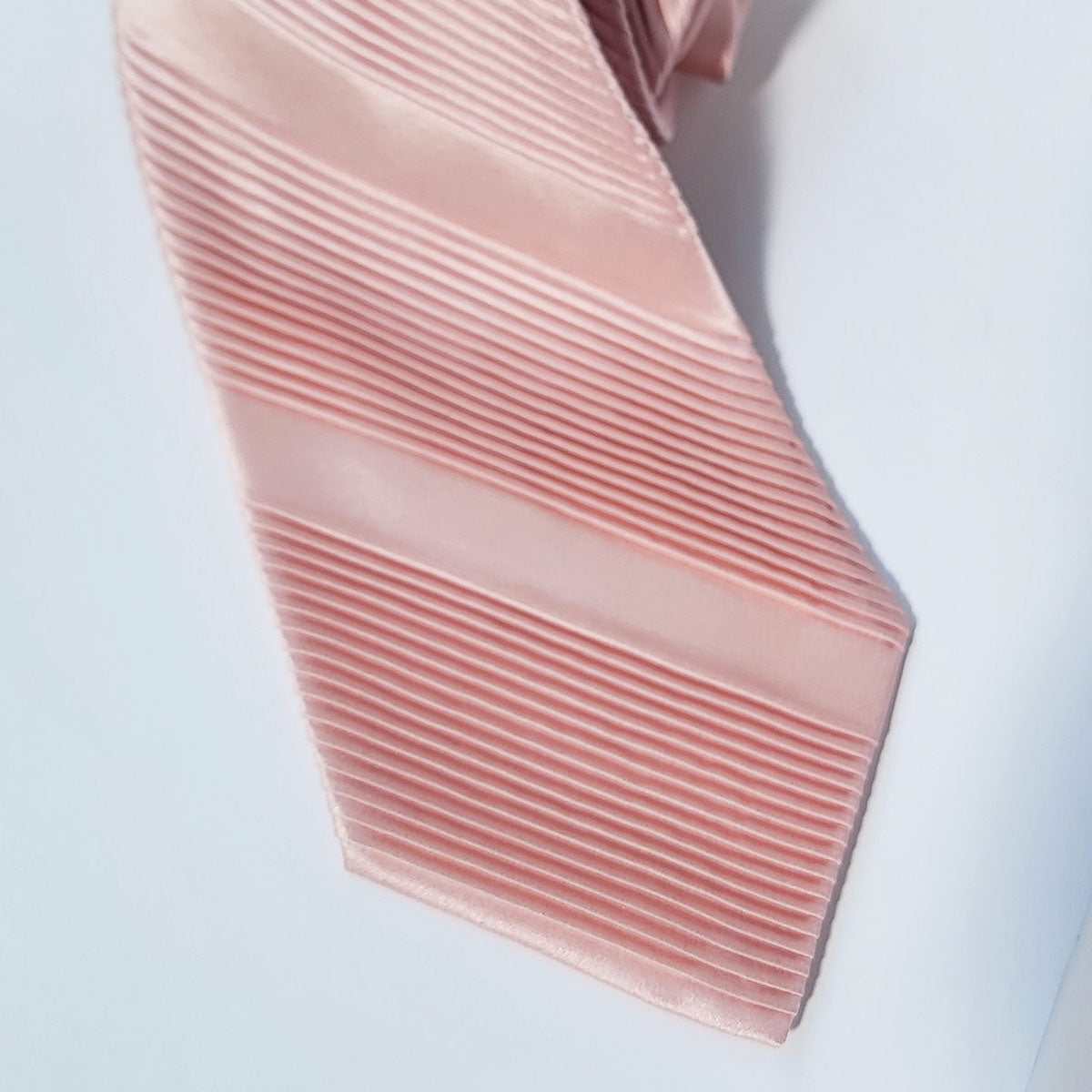 STEFANO RICCI Pleated tie Solid tie Plain Baby pink ste00665 