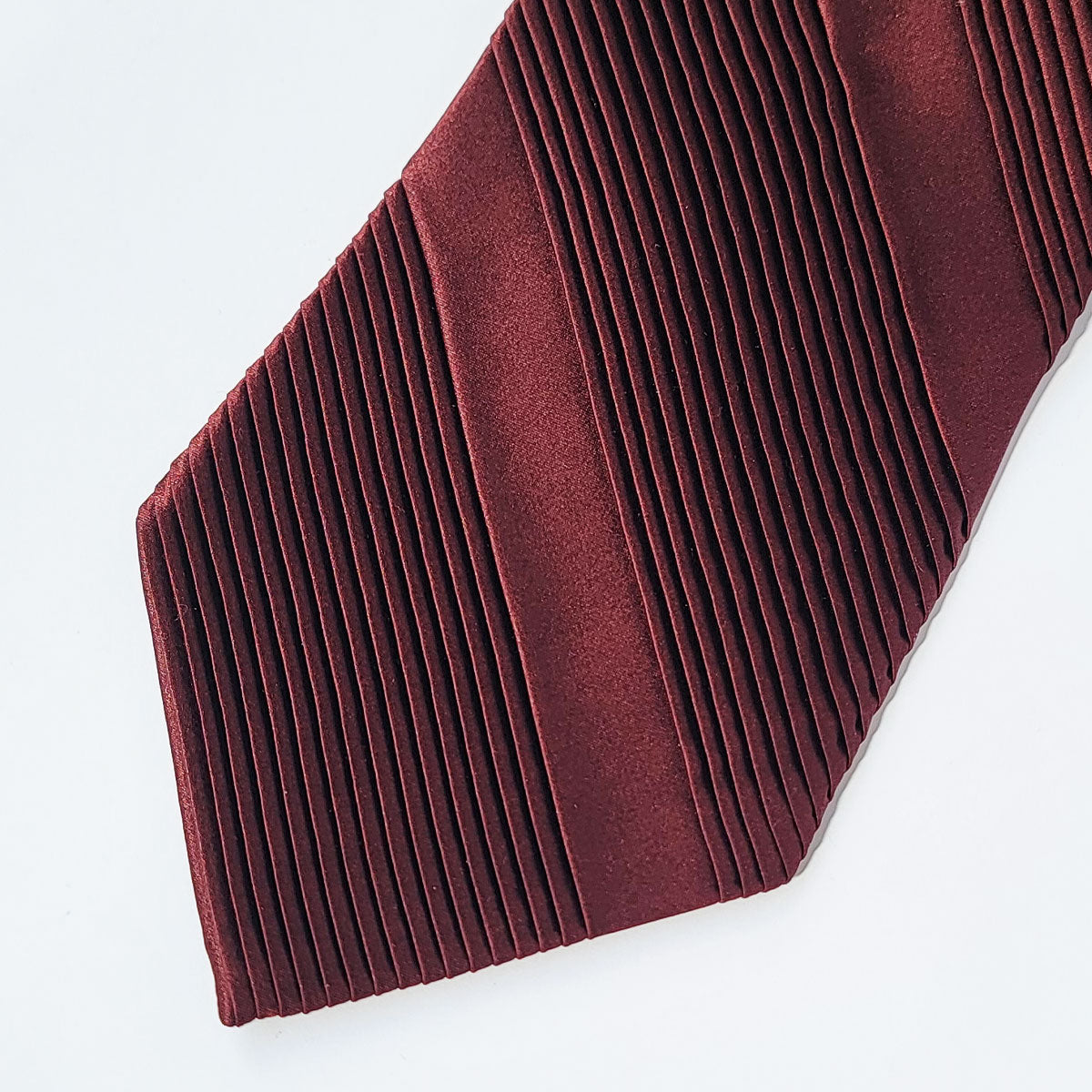 [STEFANO RICCI] Pleated tie, solid tie, plain, brick brown ste00666 