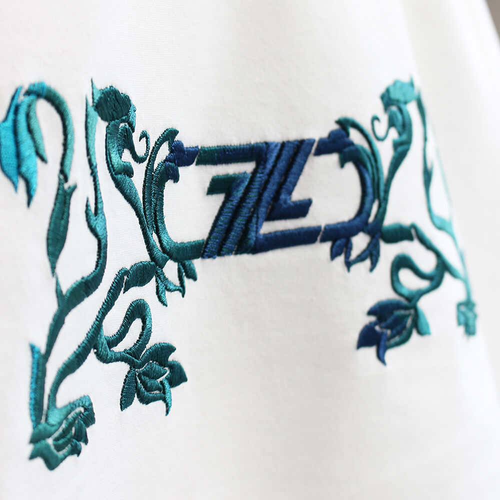 ZILLI／ジリー Tシャツ コットン 刺繍入り ホワイト zil02371